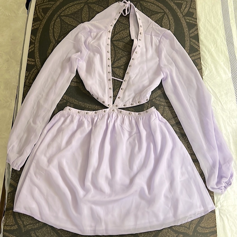 Lilac cut-out dress